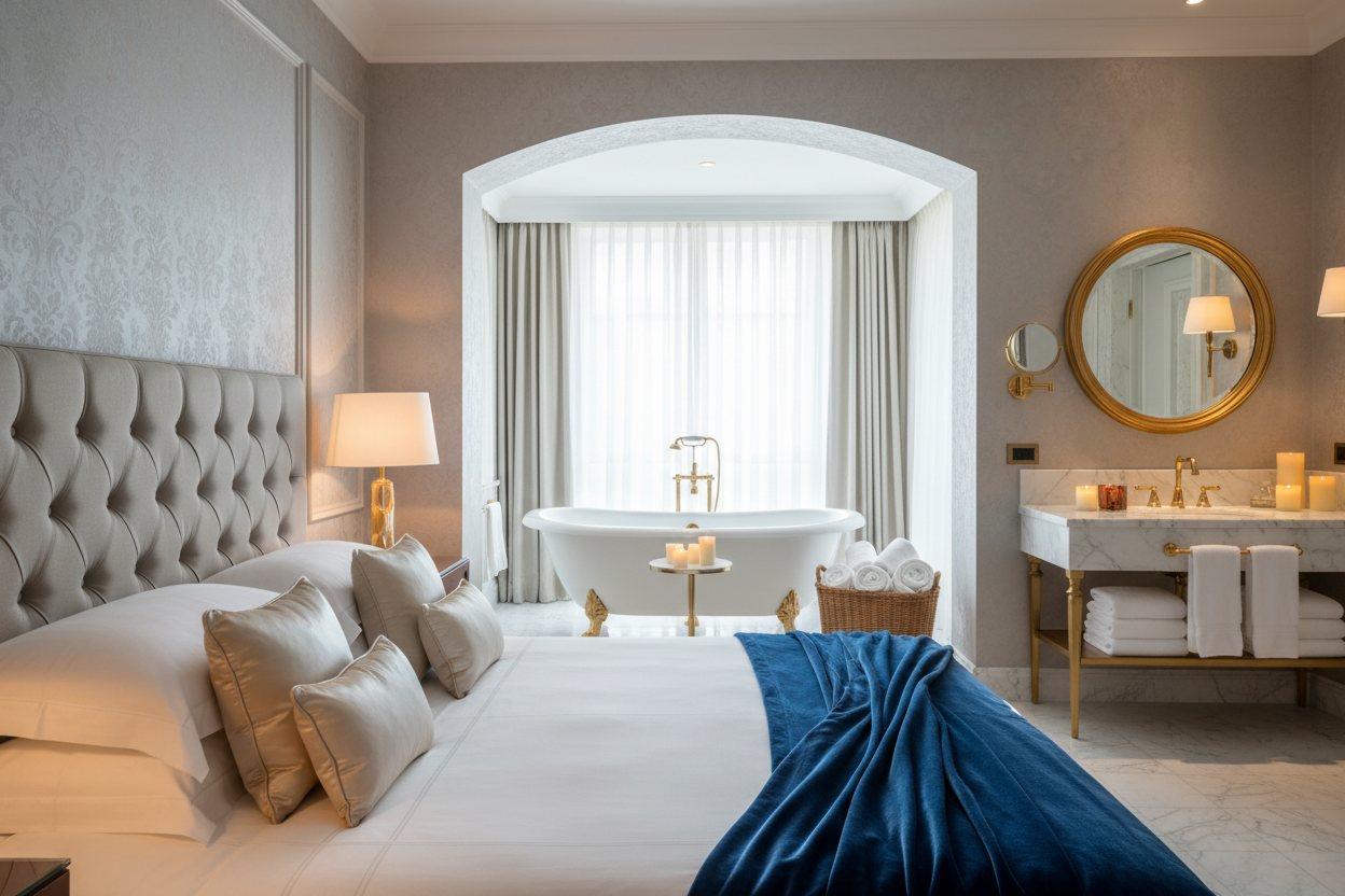 bed and bath luxury inage